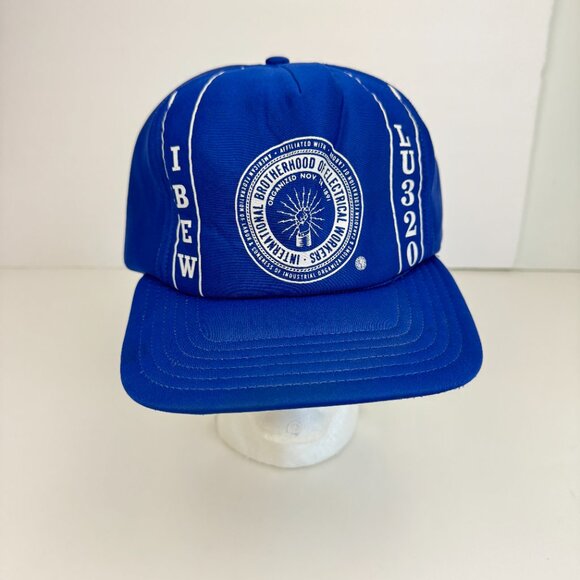 Vtg Blue IBEW LU320 International Brotherhood Electrical Worker Snapback Hat Cap - Picture 1 of 12